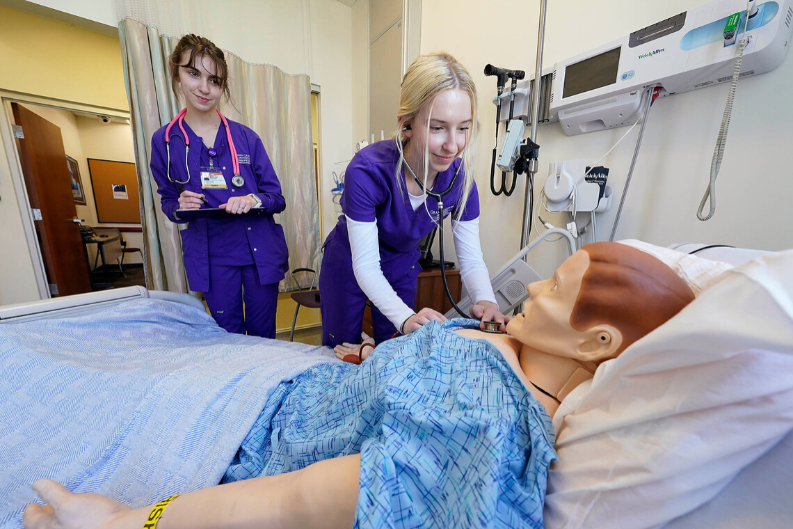 Nursing instructor and two students