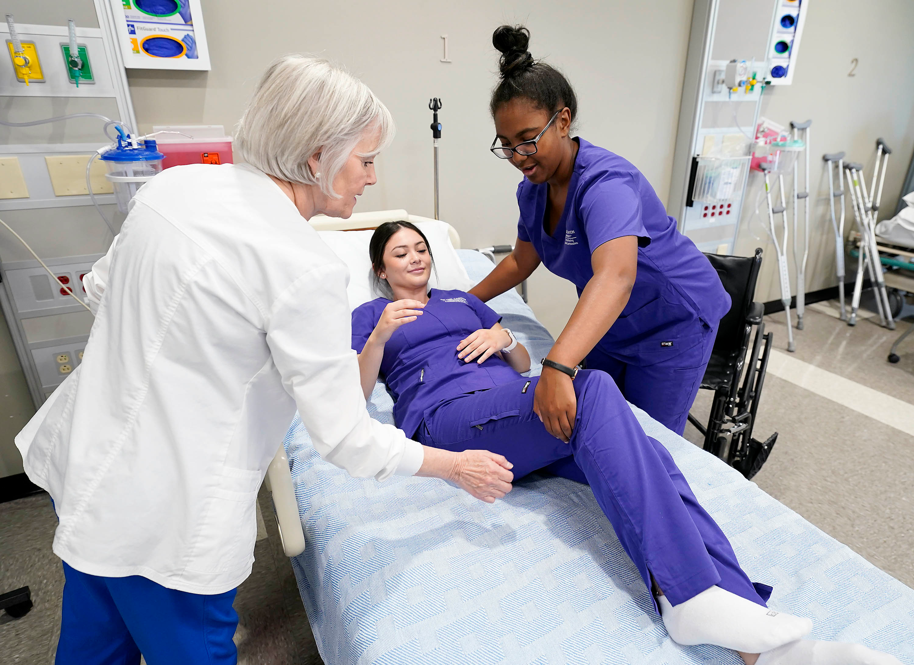 Nursing instructor and two students