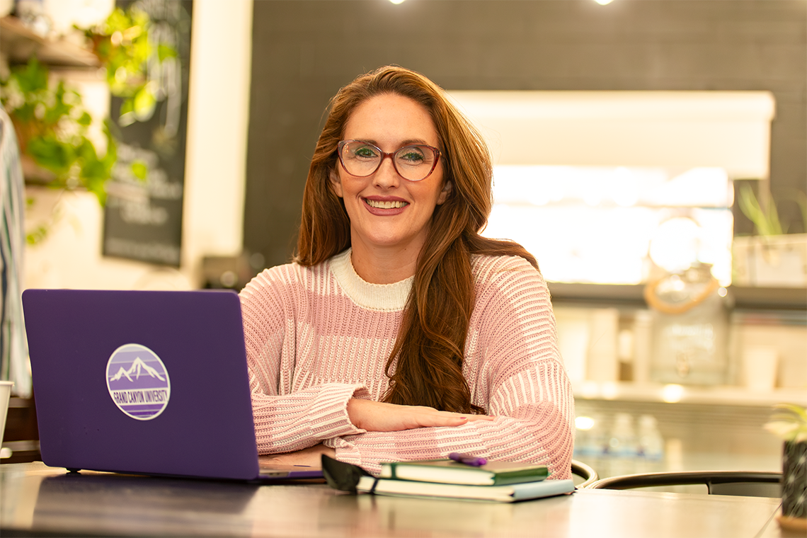 adult student with laptop